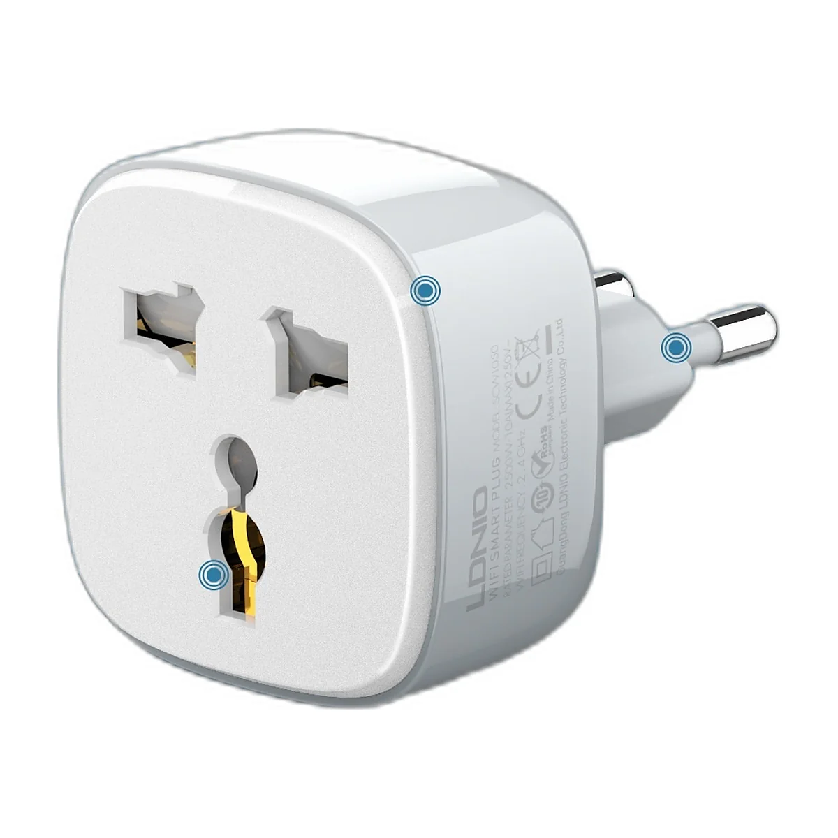 Prise connectée Wi-Fi à minuterie, norme EU, 2 500 W : photo du produit — vue 2