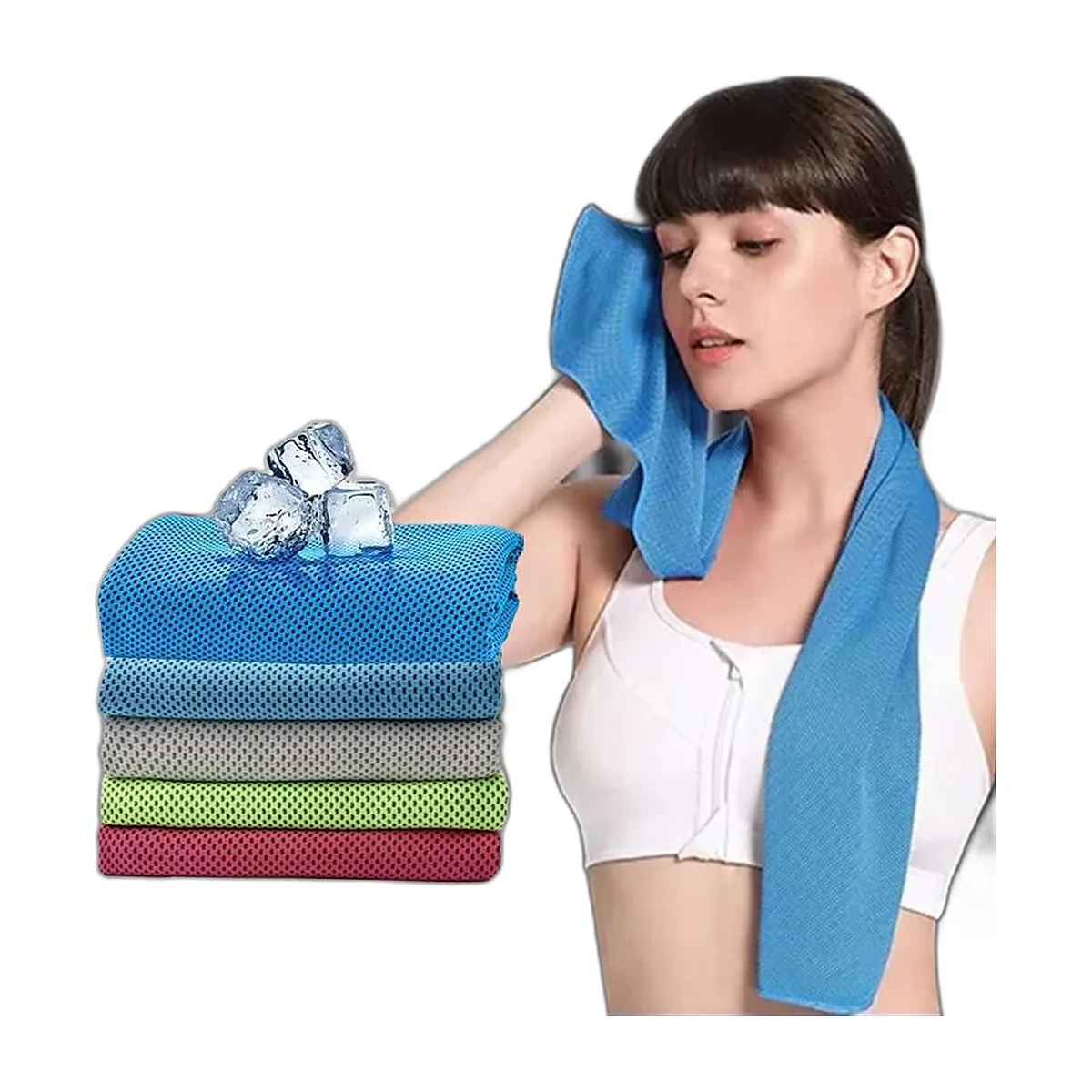 Serviette rafraîchissante en microfibre, 30 × 100 cm : photo du produit — vue 5