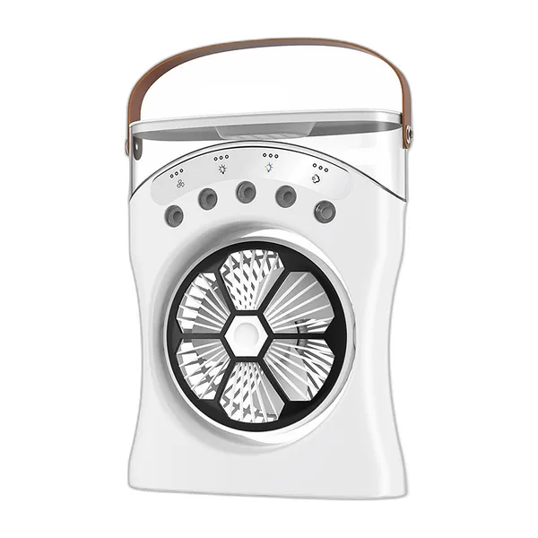 Ventilateur brumisateur de table à poignée, 5 buses, 3 600 mAh : photo du produit