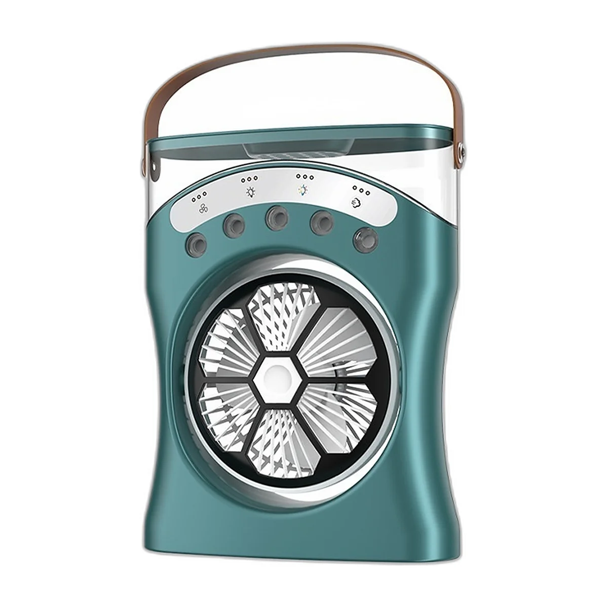 Ventilateur brumisateur de table à poignée, 5 buses, 3 600 mAh : photo du produit — vue 3