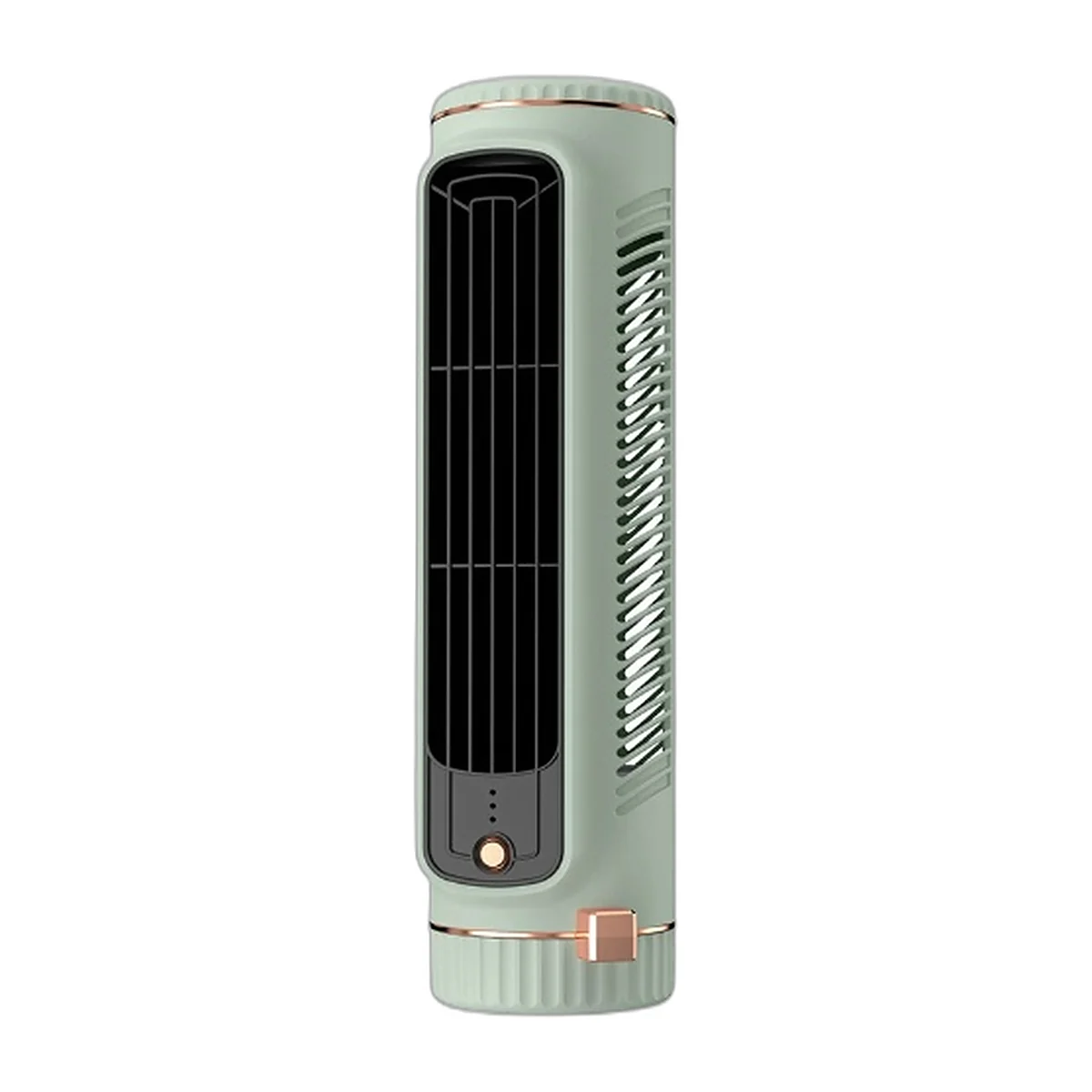 Ventilateur colonne de bureau blanc à grille verticale et bouton de commande — vue 3