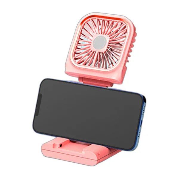Ventilateur pliant à cordon avec support de téléphone, 3 000 mAh : photo du produit